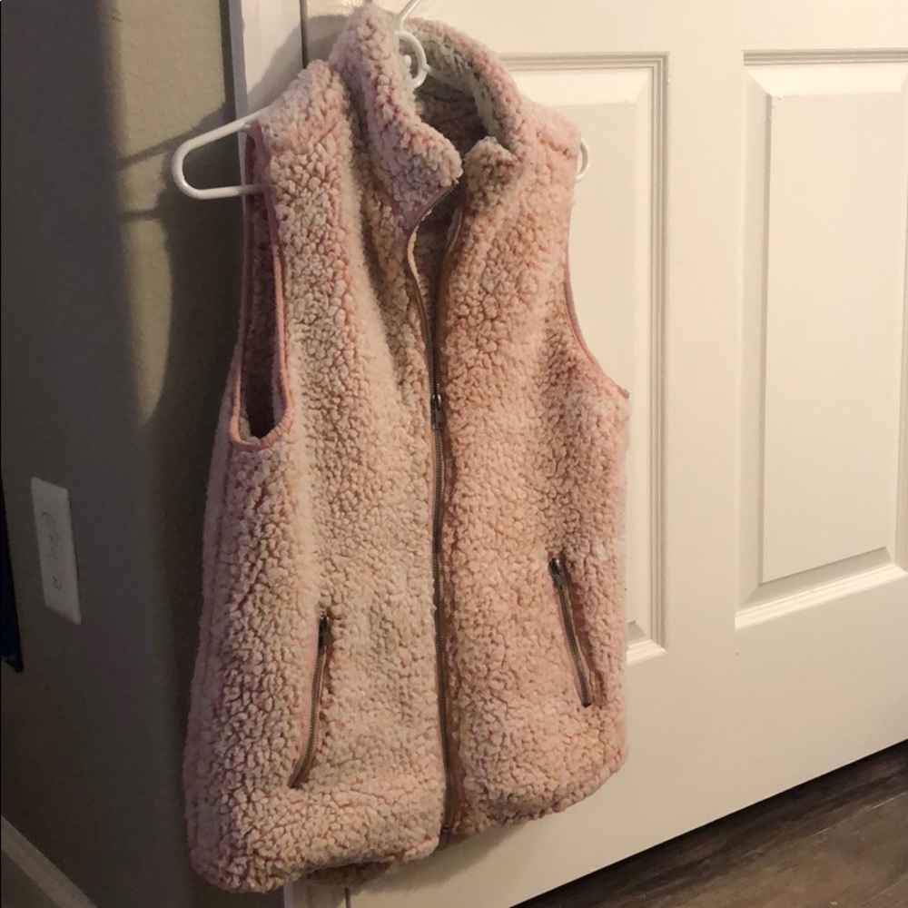 extremely fluffy pink vest - worn once